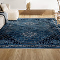JONATHAN Y WSH101C-8 Dalyan Geometric Medallions Machine-Washable Blue/Gray 8 ft. x 10 ft. Area Rug, Easy to Clean, Non-Shedding