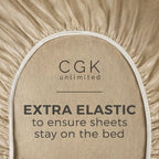 Cal King Size Fitted Bed Sheet - Hotel Luxury Single Fitted Sheet Only - Fits Mattress Up To 16 - Extra Soft, Wrinkle Free, & Breathable - Bottom Fitted Sheet - Heathered Tan Single Fitted Sheet Only