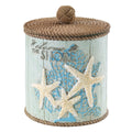 Avanti Linens - Covered Jar, Guest Bathroom Essentials, Coastal Inspired Bathroom Decor (Beachcomber Collection)