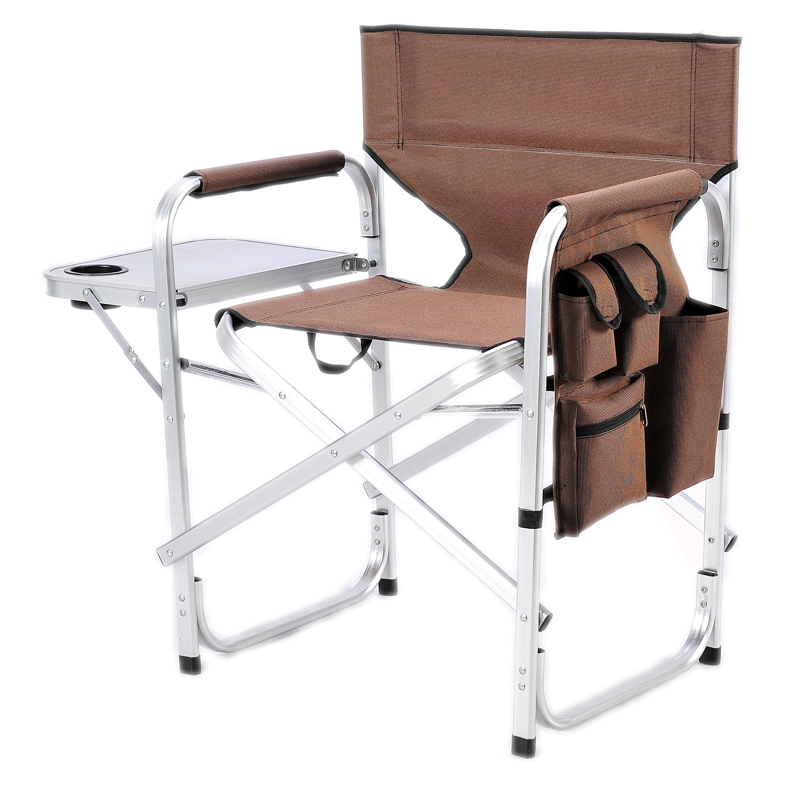 Stylish Camping SL1204BRN SL1204BROWN Full Back Folding Directors Chair