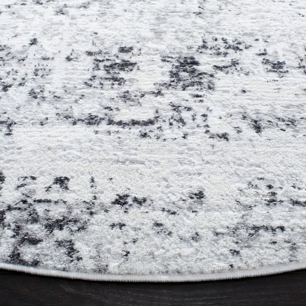 Safavieh Amelia Collection Area Rug - 10' Round, Ivory & Grey, Modern Abstract Design, Non-Shedding & Easy Care, Ideal For High