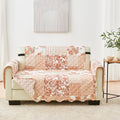 Great Bay Home Reversible Patchwork Loveseat Cover - Washable Slipcover Furniture Protector With Elastic Straps - Couch Cover For Dogs, Kids, And Pets - Box-Stitched Detail (Loveseat, Dusty Rose)