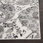 Safavieh Madison Collection Area Rug - 5'3'' Square, Cream & Silver, Boho Chic Glam Paisley Design, Non-Shedding & Easy Care, Id