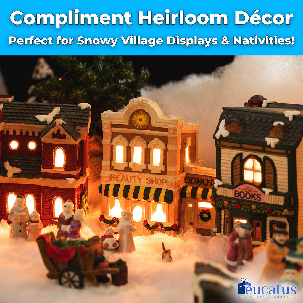 Eucatus Super Realistic Fake Snow Blanket For Decorating Indoor Snow 30 Sqft Cotton-Like Fluffy Snow For Winter Mantle Village,