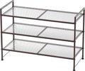 Simple Houseware 3-Tier Stackable Utility Shoes Organizer Rack, Bronze