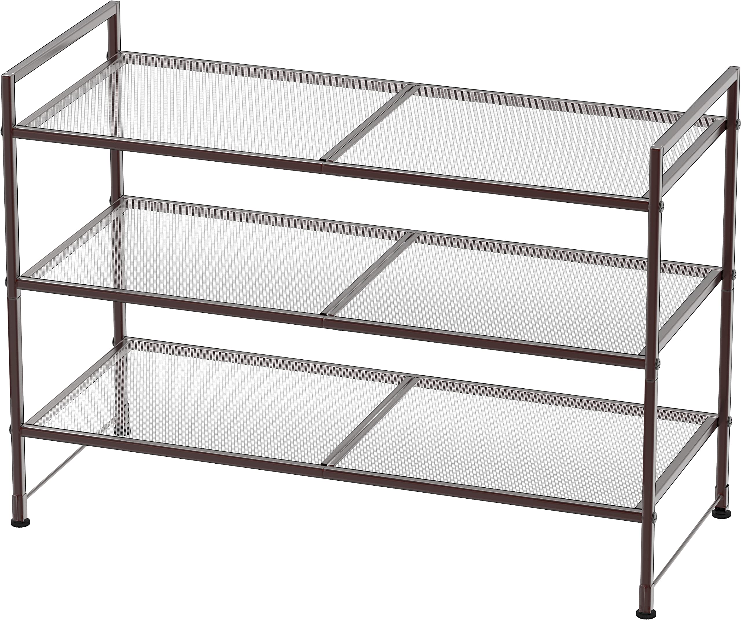 Simple Houseware 3-Tier Stackable Utility Shoes Organizer Rack, Bronze