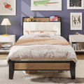LIKIMIO Twin Bed Frames, Storage Headboard with Charging Station, Solid and Stable, Noise Free, No Box Spring Needed, Easy Assem