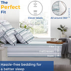 Thread Spread 100% Egyptian Cotton Printed Bed Sheets - 600 Thread Count 4 Pc King Sheet Set, Hotel Luxury Sateen Bedsheets, 16' Deep Pocket Soft Cooling Sheets For King Size Bed - Dotted Stripe