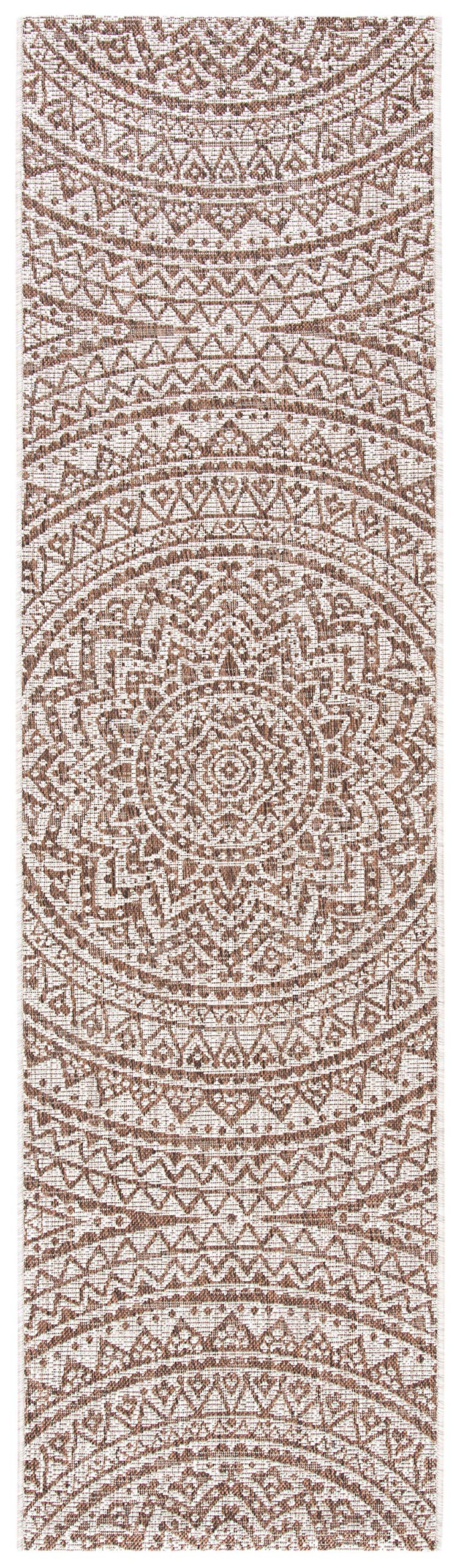Safavieh Courtyard Collection 2'3' X 12' Light Beige / Light Brown Cy8734 Indoor/ Outdoor Waterproof Easy Cleaning Patio Backyard Mudroom Runner Rug