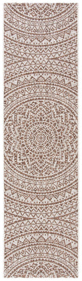 Safavieh Courtyard Collection 2'3' X 12' Light Beige / Light Brown Cy8734 Indoor/ Outdoor Waterproof Easy Cleaning Patio Backyard Mudroom Runner Rug