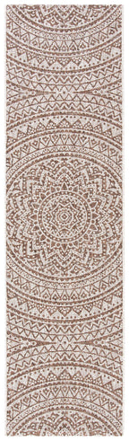 Safavieh Courtyard Collection 2'3' X 12' Light Beige / Light Brown Cy8734 Indoor/ Outdoor Waterproof Easy Cleaning Patio Backyard Mudroom Runner Rug