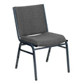 4 Pk. Heavy Duty, 3 Thickly Padded, Gray Upholstered Stack Chair