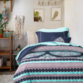 Degrees Of Comfort Blue Twin Xl Complete Comforter Sets, Boho Mandala Bed In A Bag,Microfiber Bedding Set With Side Pockets, Mat