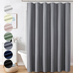 Ovzme Berry Grey Extra Long Shower Curtain 72 X 84 Inch, 3D Embossed Textured Fabric Shower Curtain For Bathroom, Hotel Spa Bath