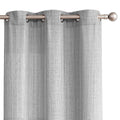 jinchan Grey Linen Textured Curtains 84 Inch Long 2 Panels for Living Room Grommet Top Light Filtering Window Drapes for Bedroom