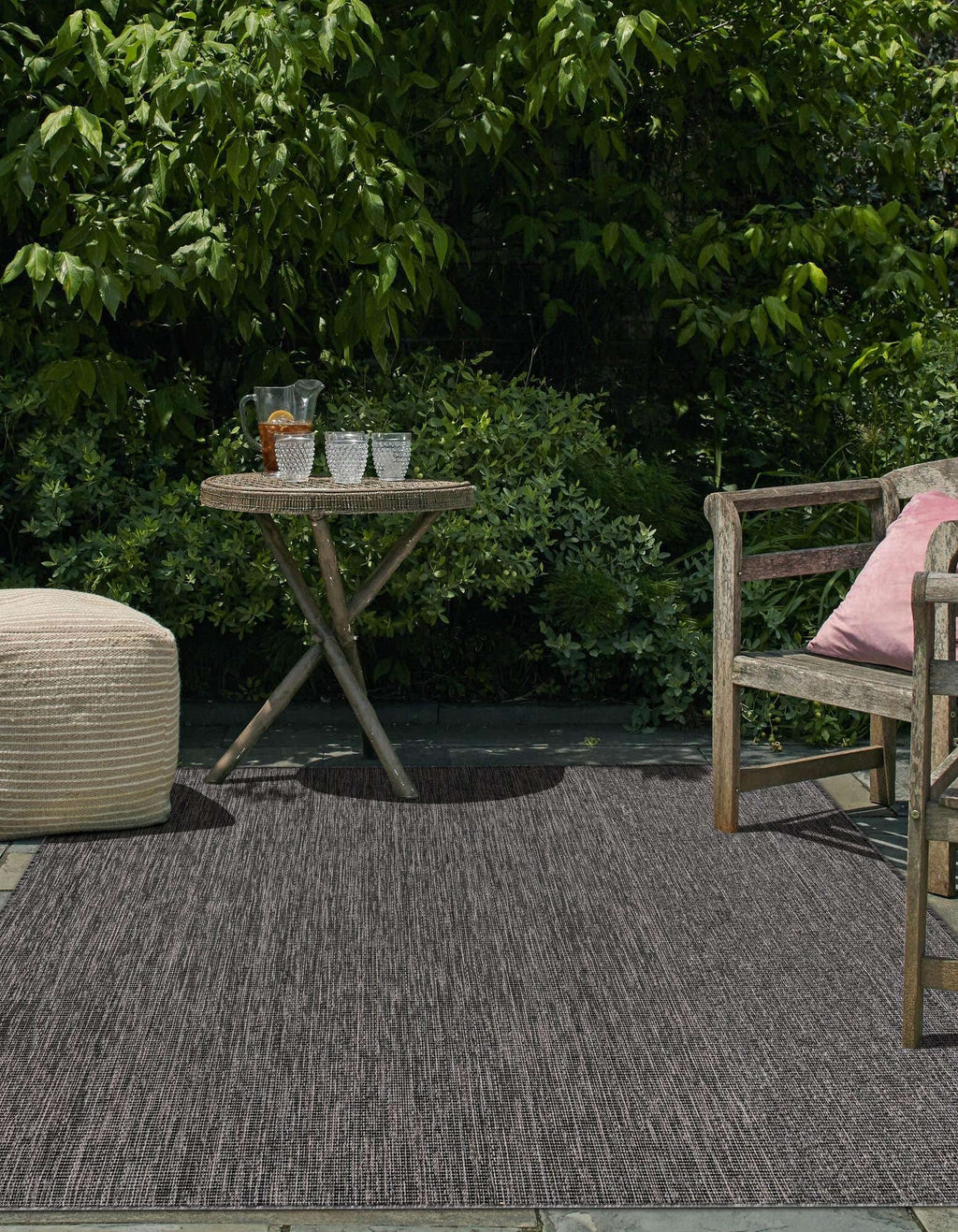 Unique Loom Outdoor Solid Collection Area Rug (10' X 13' 1'' Rectangle Black/Ivory)