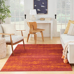 Nourison Essentials Indoor/Outdoor Solid Abstract Red 6' X 9' Area Rug, Easy Cleaning, Non Shedding, Bed Room, Living Room, Dining Room, Backyard, Deck, Patio (6X9)