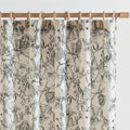 Jinchan Floral Curtains 84 Inches Long Black Flower Linen Farmhouse Curtains For Living Room French Country Vintage Curtains Rod Pocket Curtains Set 2 Panels Balck Flower Printed Curtains