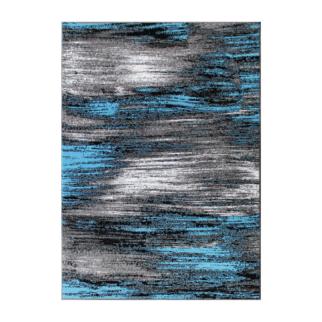 Flash Furniture Rylan Collection Abstract Area Rug - Scraped Design Blue Olefin Rug - 8' X 10' Area Rug - Jute Backing - Living Room, Bedroom, & Family Room