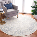 SAFAVIEH Adirondack Collection 10 Round Ivory / Slate ADR109S Oriental Distressed Non-Shedding Dining Room Entryway Foyer Livin