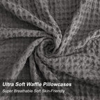 Phf Ultra Soft Waffle Weave Pillowcases Standard Size 20' X 26' 2 Pack, No Insert, Breathable Skin-Friendly Pillow Shams, Decorative Waffle Weave Pillow Case Covers, Grey