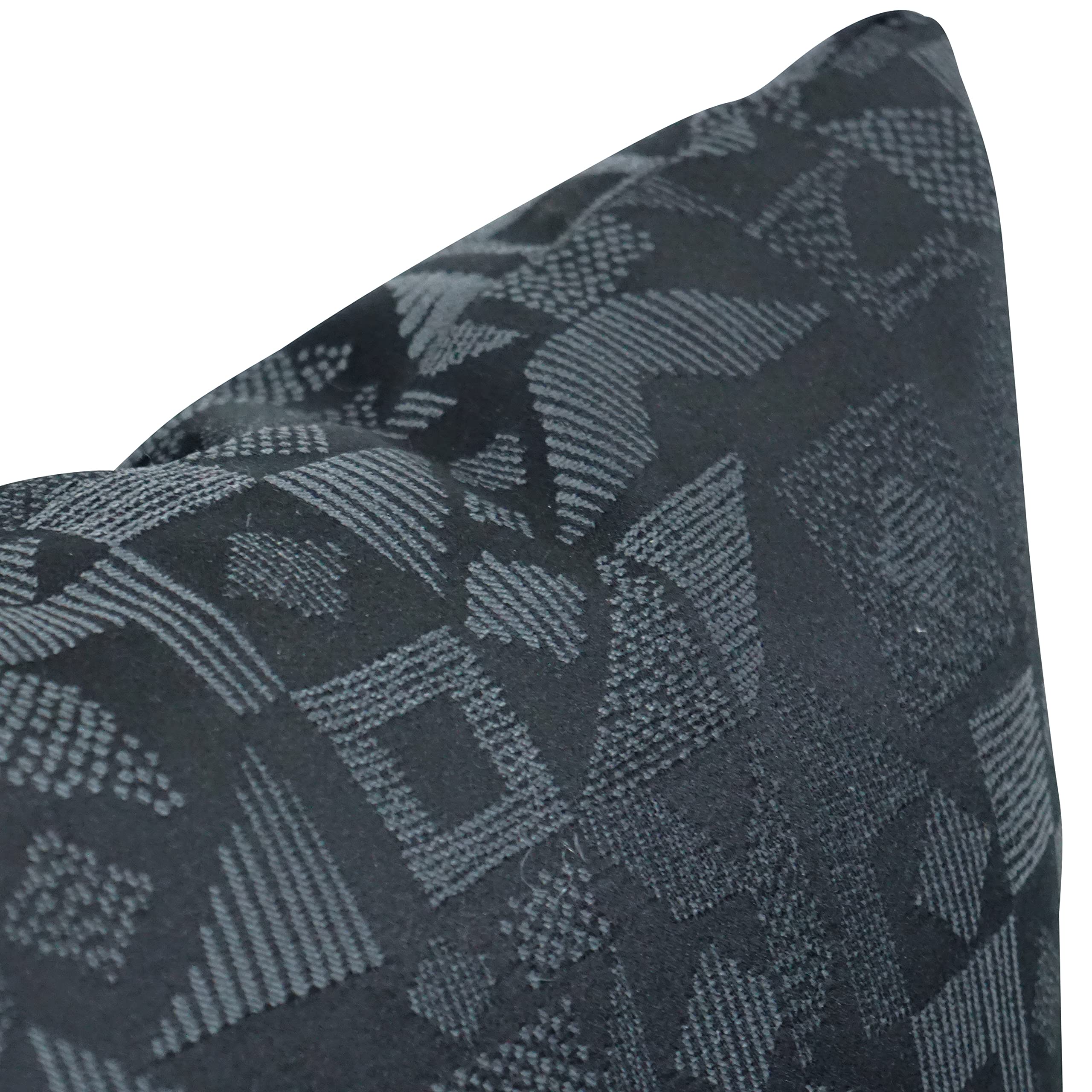 Blazing Needles Square Polyester Jacquard Throw Pillows, 17", Nina Jet 4 Count