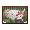 Push Pin Travel Maps Customizable Wall Art - Baseball Adventures - Brown Frame - Framed Pin Map, Includes 150 Pins - Handcrafted
