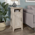 Bush Furniture Key West End Table with Door, Washed Gray