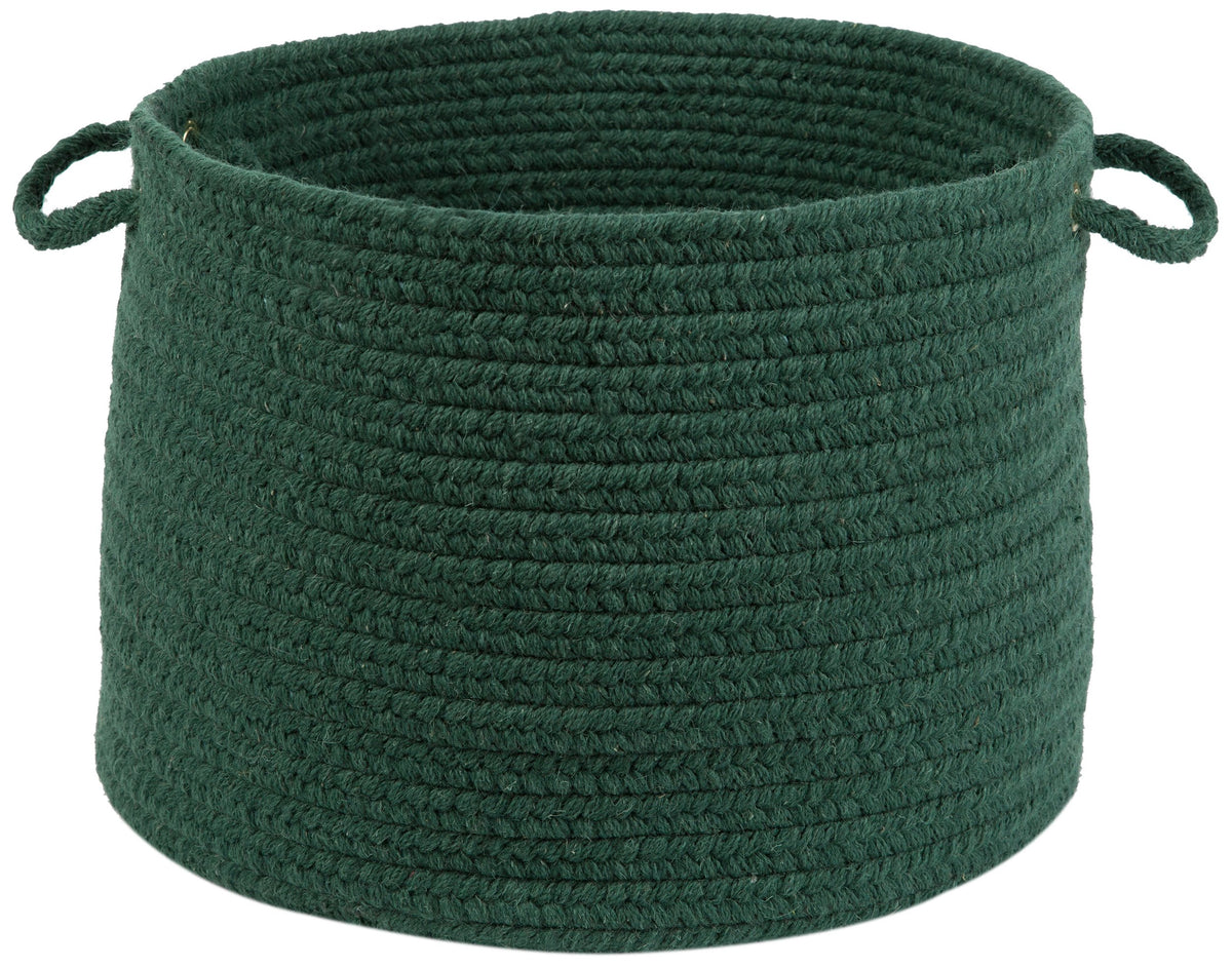 Rhody Rug S105B018X012 Solid Wool Basket Hunter Green