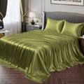 Vonty Satin Sheets Full Silky Soft Satin Bed Sheets Sage Green Satin Sheet Set, 1 Deep Pocket Fitted Sheet + 1 Flat Sheet + 2 Pi