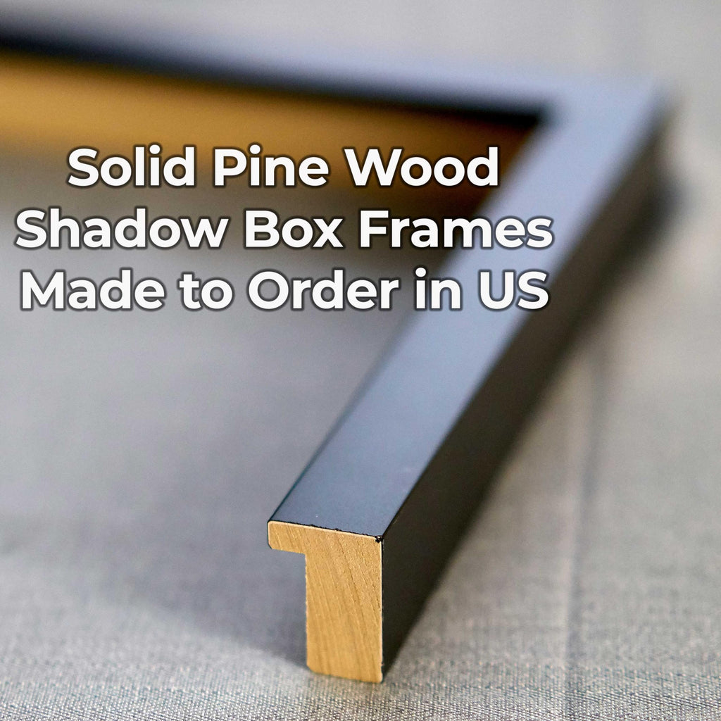30X40 Shadow Box Black Display Frame | 1'' Deep | Uv Resistant Acrylic Plexiglass, Acid-Free Backing & Hanging Hardware Included