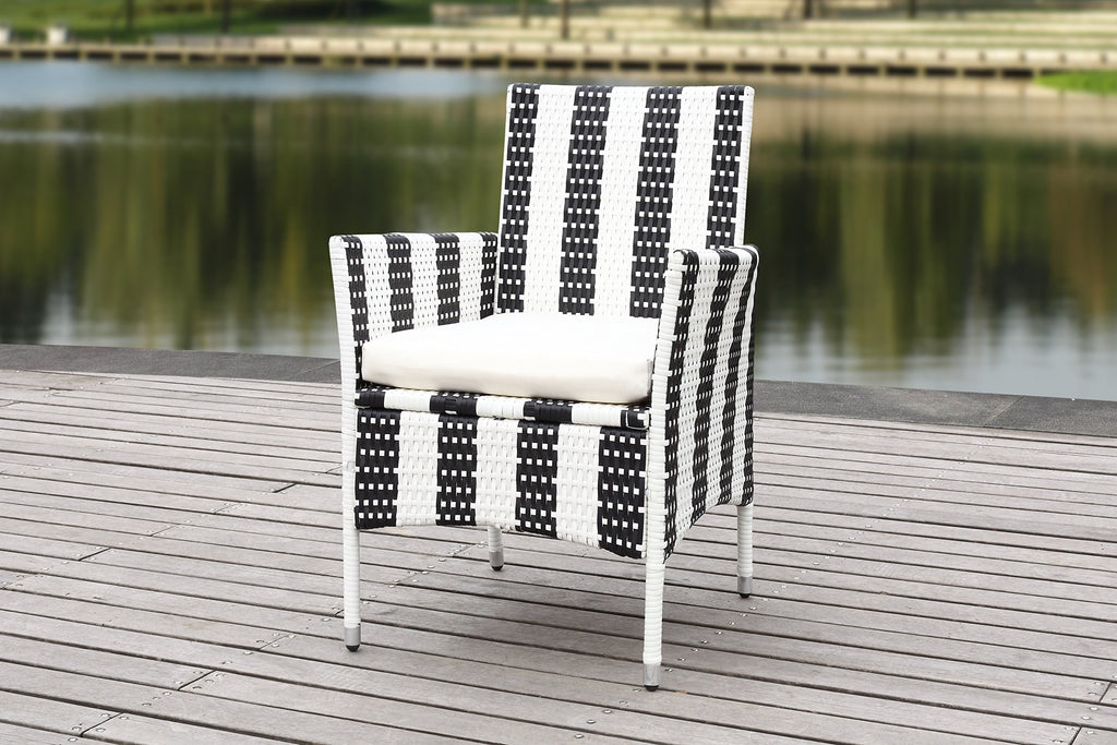 Safavieh Pat2506D-Set2 Chairs, Black/White