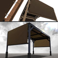Royal Shade 4' W X 15' L Brown Pergola Sun Shade Canopy Replacement Cover With Stainless Steel Weighted Rods, 95% Uv Blockage, C