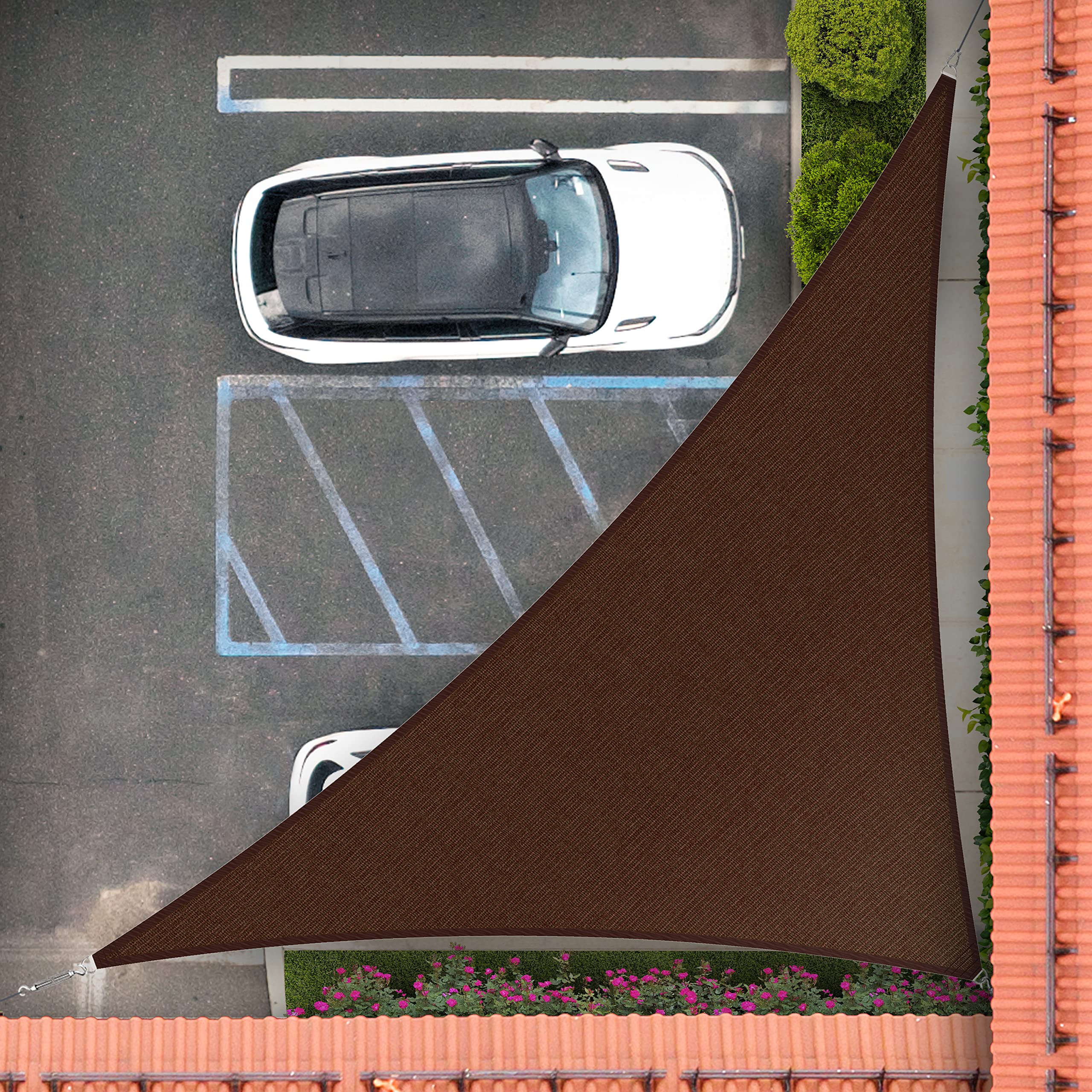 Royal Shade 8' X 13' X 15.3' Brown Right Triangle Sun Shade Sail Order To Make Rstaprt10, Upf50+ 95% Uv Blockage, 200Gsm Commerc