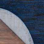 Nourison Essentials Indoor/Outdoor Midnight Blue 8' X Round Area -Rug, Easy -Cleaning, Non Shedding, Bed Room, Living Room, Dining Room, Backyard, Deck, Patio (8 Round)