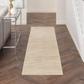 Nourison Essentials Indoor/Outdoor Ivory Gold 2' X 6' Area Rug, Easy Cleaning, Non Shedding, Bed Room, Living Room, Dining Room,