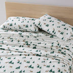 Eddie Bauer - King Sheets, Cotton Flannel Bedding Set, Brushed For Extra Softness, Cozy Home Decor (Deer Hollow, King)
