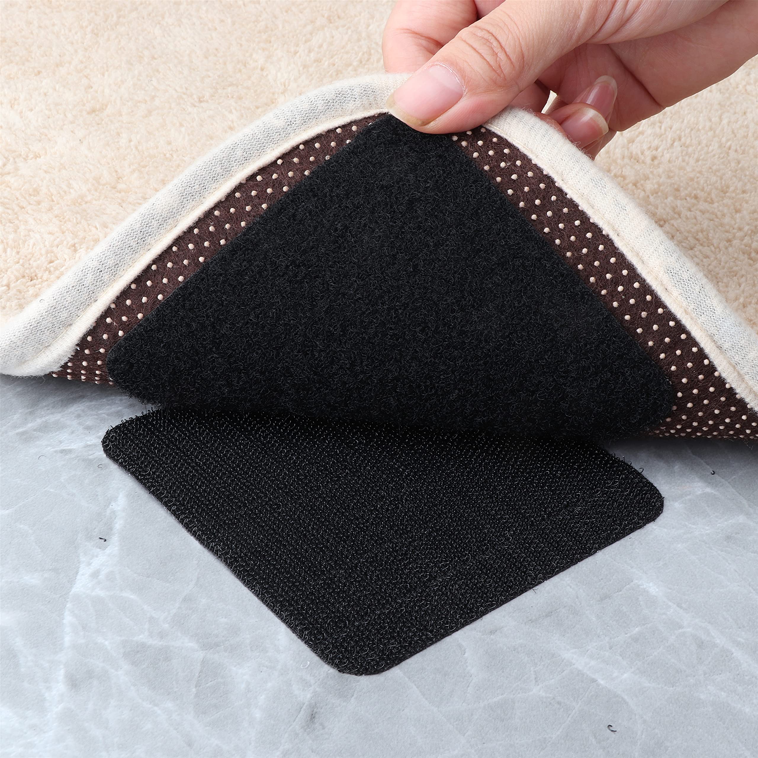 10pack Grippers for Rug, Non Slip Rug Pads Gripper for Hardwood Floors, Anti Slip Carpet Tape for Area Rugs, Anti Curling Rug No