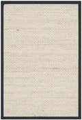 SAFAVIEH Natural Fiber Collection Accent Rug - 2 x 3, Marble & Black, Border Sisal Design, Easy Care, Ideal for High Traffic A
