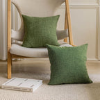 Home Brilliant 2 Pack Lined Linen Solid Textured Large Throw Euro Pillow Sham 26X26 Cushion Cover For Couch Floor Decorations, 2