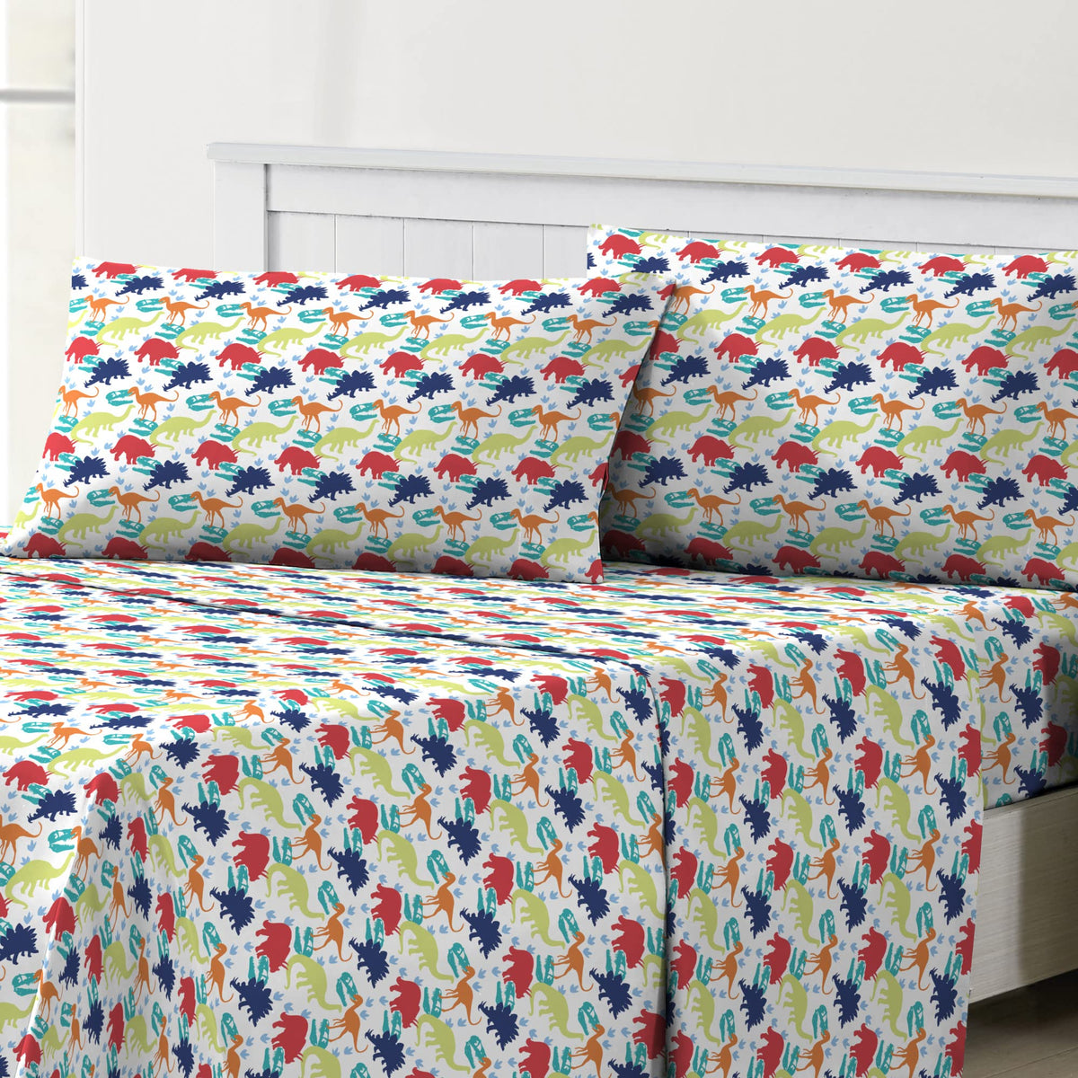 dream FACTORY Kids Sheet Set Lightweight Microfiber Bed Sheets Super Soft Easy Wash Cozy Bedding 10    Pocket - Twin, Blue Shark