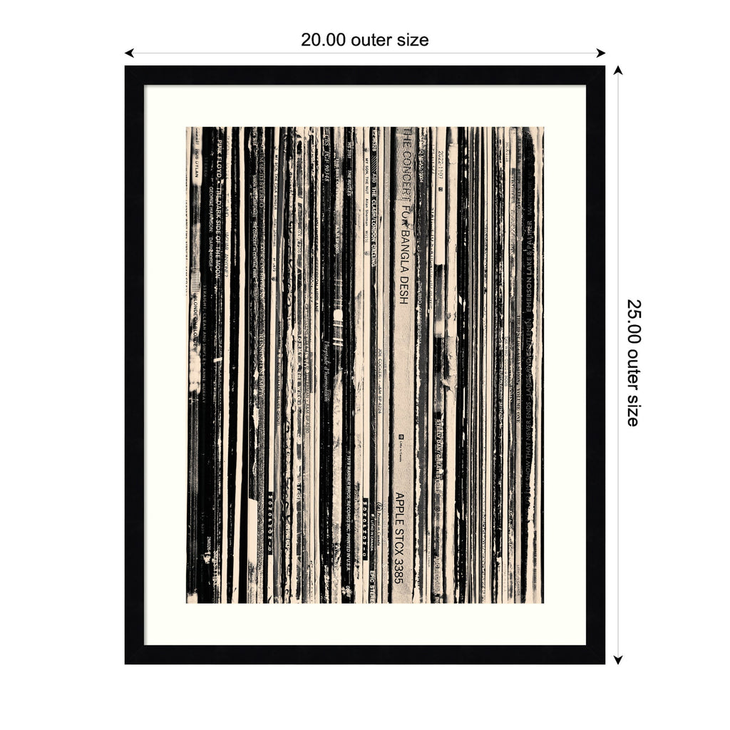33 RPM Black and White by Robert Cadloff Framed Wall Art Print