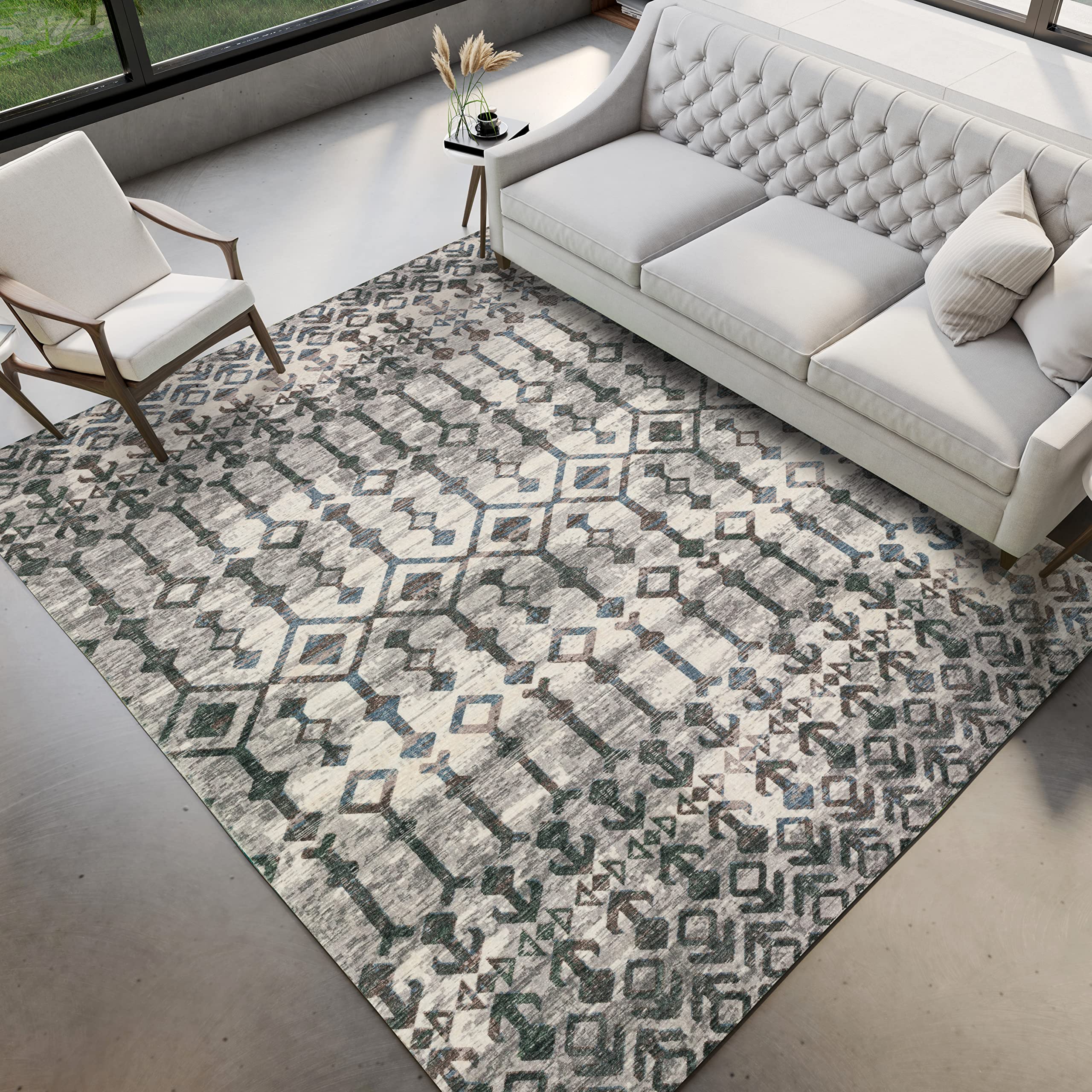 Dalyn Rugs Brisbane Br8 Aztec Trellis Silver 5' X 7'6"
