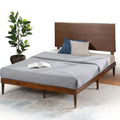 ZINUS Raymond Wood Platform Bed Frame with Adjustable Wood Headboard, Solid Wood Foundation, Wood Slat Support, No Box Spring Ne