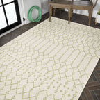 Jonathan Y Smb108M-3 Ourika Moroccan Geometric Textured Weave Indoor Outdoor Area-Rug, Bohemian Coastal Traditional Easy-Cleanin
