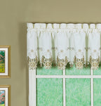Today'S Curtain Verona Reverse Embroidery Valance, 14', Ecru/Antique