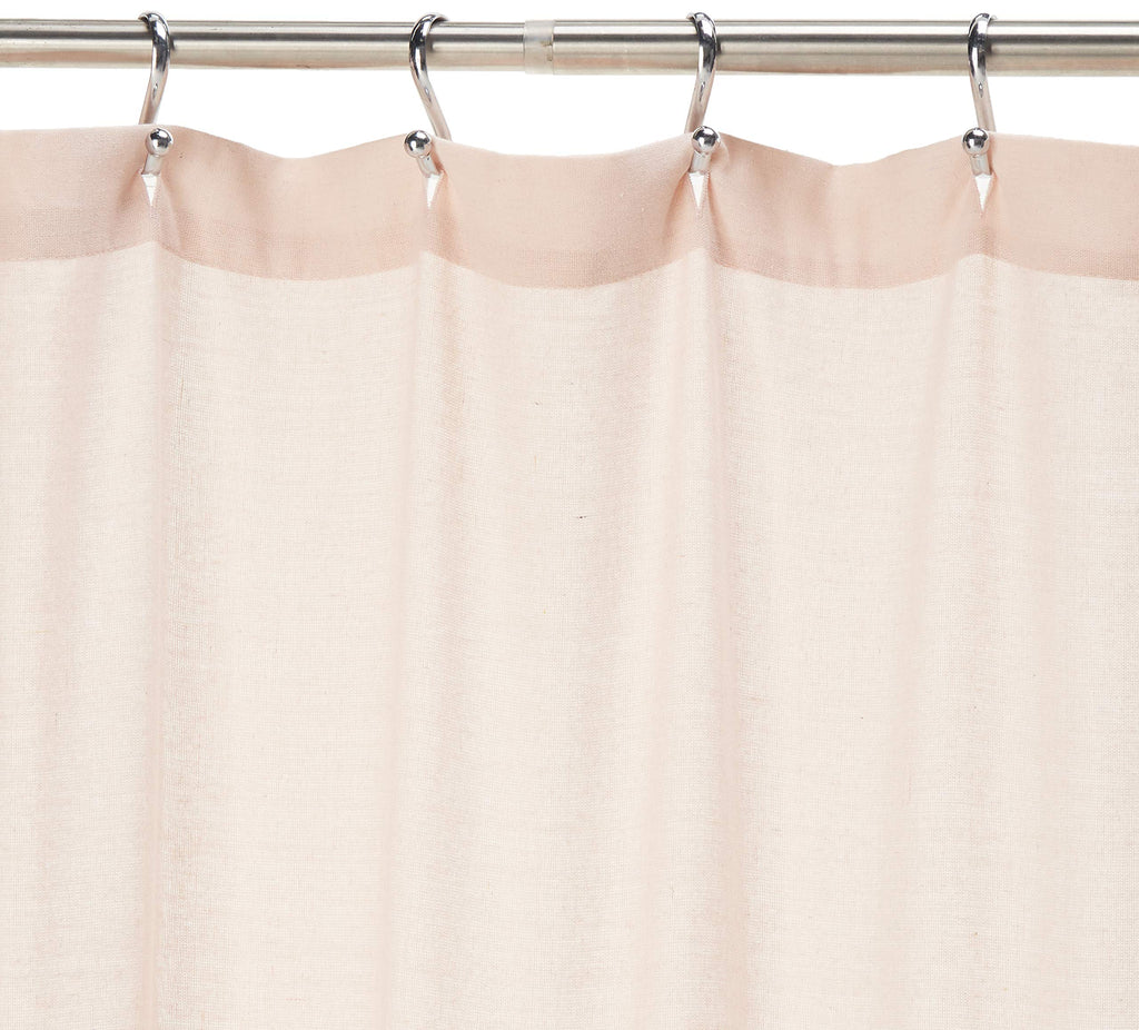 Lush Decor Linen Button Shower Curtain, 72'' X 72'', Blush & White