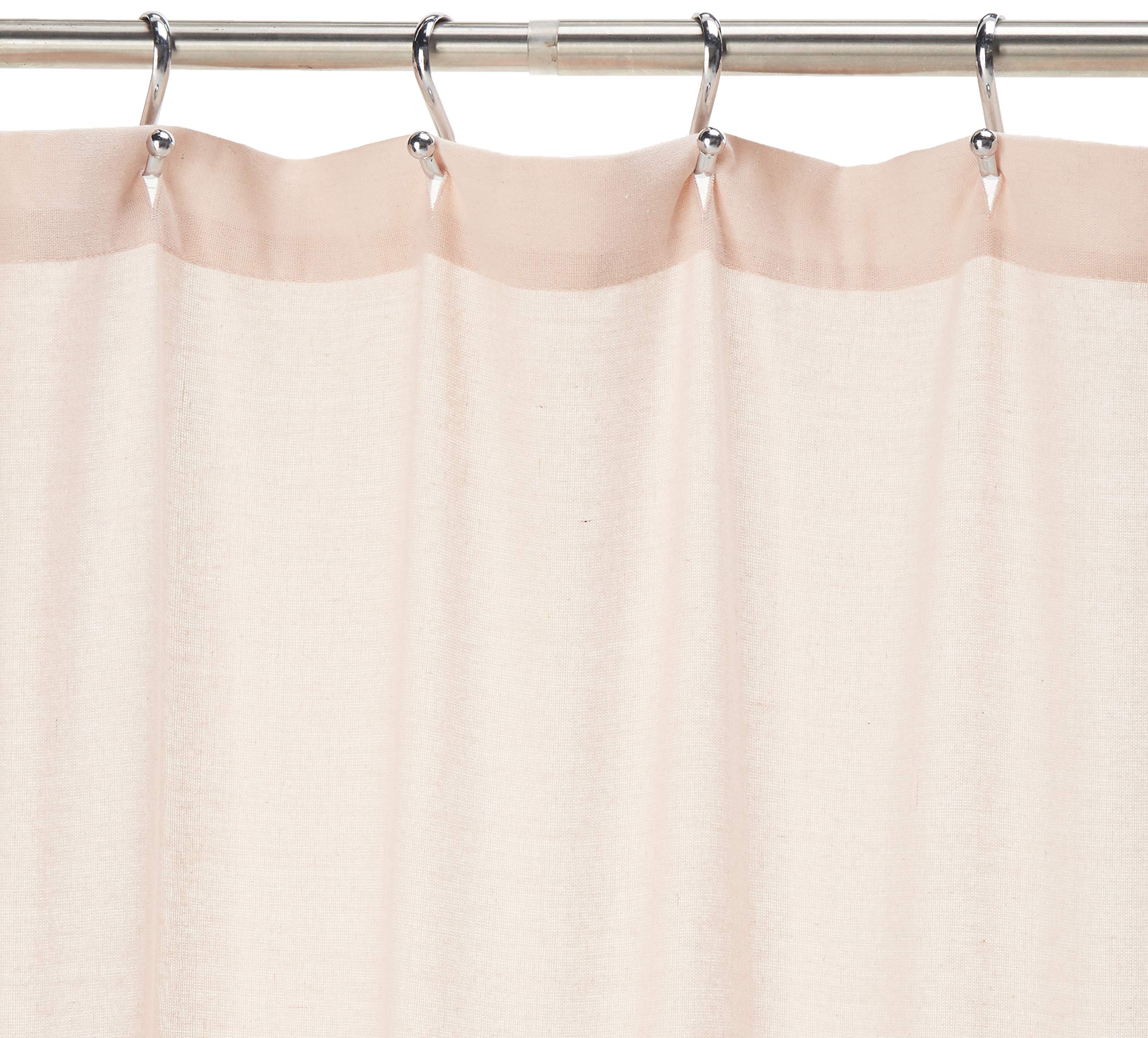 Lush Decor Linen Button Shower Curtain, 72'' X 72'', Blush & White