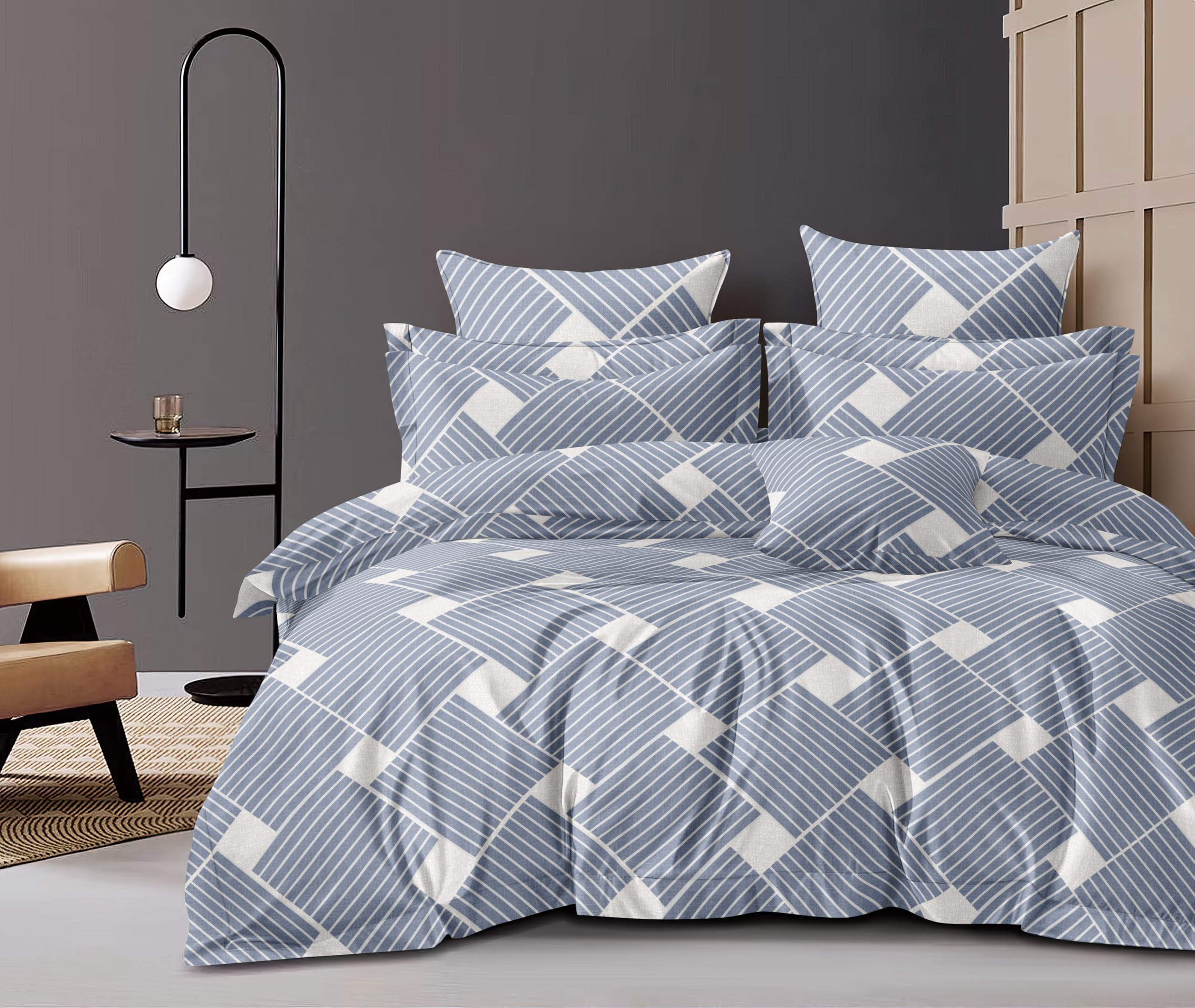 The Home Style Super Soft Glace Cotton King Size Ac Comforter Ii Blanket Ii Duvet With 1 King Size Elastic Fitted Bedsheet 72X7