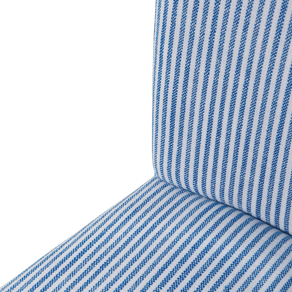 New Pacific Direct Milton Fabric Bar Stool,Natural Wood Legs,Blue Stripes,Fully Assembled